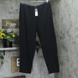 Eileen Fisher Womens Garment Dyed French Terry Slouch Ankle Pant Washed Black XL