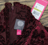 Vince Camuto Womens Babydoll Paisley Velvet Dress VC1M2504 Wine Red 14