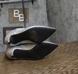 On 34th Womens Aatira Tulip Booties 10019682200 Silver Glitter Gray 6M