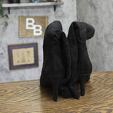 A New Day Womens Faux Suede Justice Mid Calf Heeled Boots Black 9M-WC