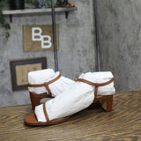 Lauren Ralph Lauren Lainee Mid-Heel Strappy Sandals 802P00097002 Tan Brown 8.5B