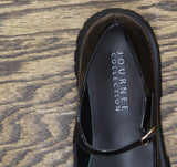 Journee Collection Platform Mary Jane Round Toe Platform Loafer Patent Black 10M
