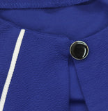 Ny Collection Colorblock 3/4 Sleeve Jacket Dress Set Cobalt Blue / White 16W