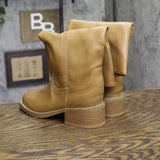 Universal Thread Mai Boots Block Heel Faux Leather 94568924 Tan Brown 5M