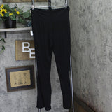A Pea In The Pod Maternity Ruched Rolling Waist Pajama Pants Bottoms Black L