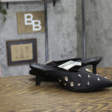 A New Day Womens Katia Heels Satin Rhinestone Tear Drop 94663384 Black 9.5M
