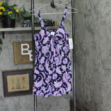 Swim Solutions Tummy Control Swim Dress One Piece Dancing Paisley Black Multi 14