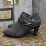 Karen Scott Womens Melanni Faux Suede Heels Ankle Boots 10013263400 Gray 5.5M