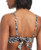 Bar III Womens Printed Lace-up Sweetheart Bikini Top MBPM25145 Black Multi S