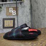 Wondershop Mens Plaid Scuff Slippers 91651288 Navy Blue S (7-8)