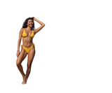 Roxy Womens Tiki Triangle Tie-Back Bikini Swim Top 52038270405 Yellow XL