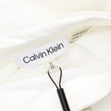 Calvin Klein Womens Long Sleeve Padded Shoulder Blouse M1LA8636 Soft White M