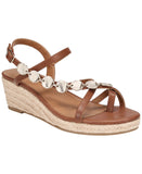 Style & Co. Womens Vernn Embellished Wedge Sandals 10020317500 Brown 9M