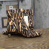 A New Day Tigris Block Heel Ankle Boots 94568629 Tiger Print Brown Multi 8.5M