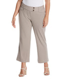 Rafaella Plus Size Curvy Fit Bootcut Pants with Pockets Summer Straw Brown 16