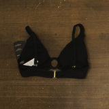 Lauren Ralph Lauren Beach Club Solid Macrame Ring Top Swim Bikini Black 12