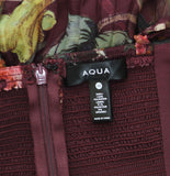 Aqua Pleated Floral Woven Maxi Dress IDM12073 Cherry Lacquer Purple Multi XS