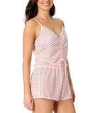 Salt + Cove Juniors Medallion Crochet Romper Cover-up Pink Blush Pink S