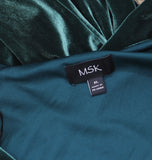 Msk Womens Long-Sleeve Stretch Velvet Dress 93017220X Emerald Green XL