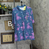 All In Motion Mens Floral Print Textured Polo Shirt 89765666 Blue / Lilac XXL