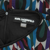 Karl Lagerfeld Chiffon Illusion Sleeves Dress Soft White Veridian Green 6