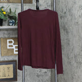 Nine West Womens Long Sleeve Soft Spun T-Shirt Tee 16608718c4513a Maroon Red S