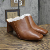 Naturalizer Womens Paloma Heeled Slip On Mules Clog H7021L3 Tawny Brown 10M