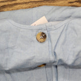 Ny Collection Sleeveless Chambray Dress with Chain Details Light Denim Blue M
