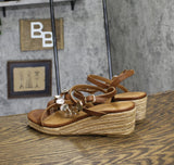 Style & Co. Womens Vernn Embellished Wedge Sandals 10020317500 Brown 9M