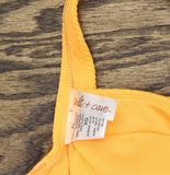 Salt + Cove Wavy-Scrunch Scoop-Neck Bralette Bikini Swim Top Tangerine Orange XL