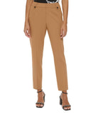 Calvin Klein Women's Lux Mid-Rise Straight-Leg Ankle Pants Luggage Brown 6
