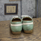 Nickels Soft Womens Vintage Tangle Tie Poron 4000 Flats Green Multi 6.5M