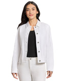 Jones New York Womens Patch Pocket Denim Jacket 10928933 Soft White XL