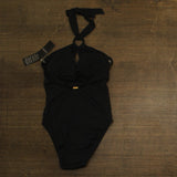 Lauren Ralph Lauren Macrame-Ring High-Neck One-Piece Swimsuit 20501267 Black 10