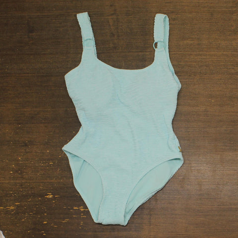 Vince Camuto Womens Scoop Neck Ring One Piece Swimsuit V1L099 Oasis Blue 8