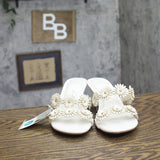 A New Day Floral Kitten Heel Mule Sandals 94834844 Cream Off White 8M
