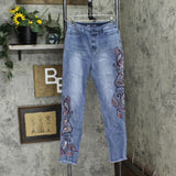 DG2 Womens Embellished Distressed Pull On Jeans 166df06e825670 Blue S Tall