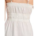 Aqua Womens Cotton Smocked Sleeveless Dress AQ08-01 White S