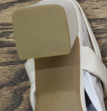 Lifestride Celia Slingback Strappy Dress Sandals Block Heel Bone Off White 8.5M