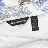 Nina Leonard Womens Plus Size Mesh A-Line Lined Skirt Blue Floral 2X