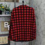 Lee Womens Polar Fleece Long Sleeve Button Up Shirt Red / Black 2XL