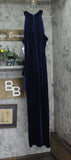 SLNY Womens Long Velvet Cocktail Halter Dress 9190160 Imperial Blue 18