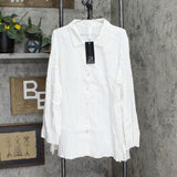 Marla Wynne Womens Button Textured Easy Shirt. Pure White 3X