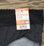 Warner's No Pinching No Problems Lace Panty Hipster Panties Black White Dot 3XL