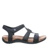 Bearpaw II Hook & Loop Microsuede Cork Footbed Gladiator Sandals Black 10W