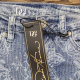 DG2 by Diane Gilman Womens Printed Flare Jeans 696886 Chambray Blue 6