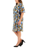 Kasper Womens Plus Size Floral Flutter-Sleeve Sheath Dress 10870535