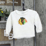 NHL Chicago Blackhawks Girls Crew Neck Poly Gold Lurex Sweatshirt White Lurex XS
