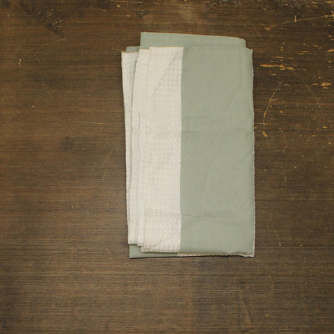 Madison Park Waffle Weave Extra Long Shower Stripe Sage Green 72 in. x 84 in.