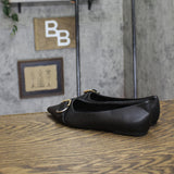 A New Day Valentina Pointed Toe Buckle Ballet Flats 94462477 Black 6M